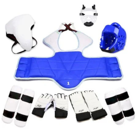 Profession Taekwondo Protective Gear Helmet Kickboxing Armor Shin Guards To Protect The Arm WTF Foot Gloves Taekwondo Equipment