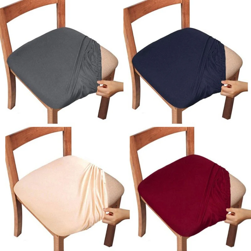 

Dining Room Chair Cover Seat Covers Spandex 13solid Colors Removable Washable Elastic Cushion Covers For Home