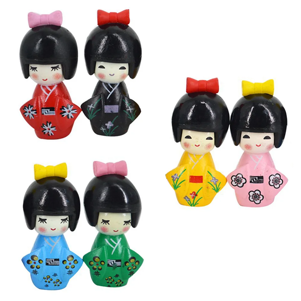 

Kimono Japanese Kokeshi Miniature Girls Landscape Mini Figurines Geisha Toy Micro Ornaments Girl Traditional Decor Japan Statue
