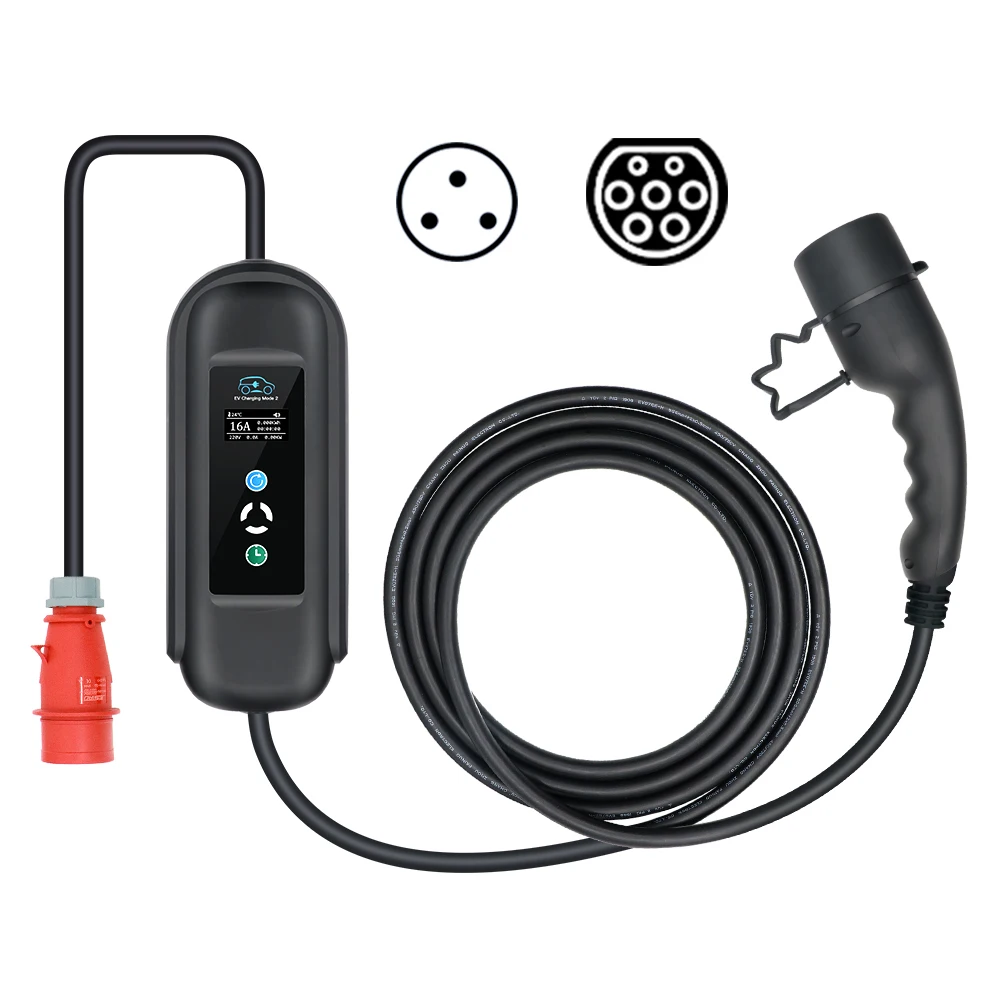 Ev зарядное устройство type 2 IEC62196 11 кВт 16 А 3 фазы Evse Wallbox электрические автомобили
