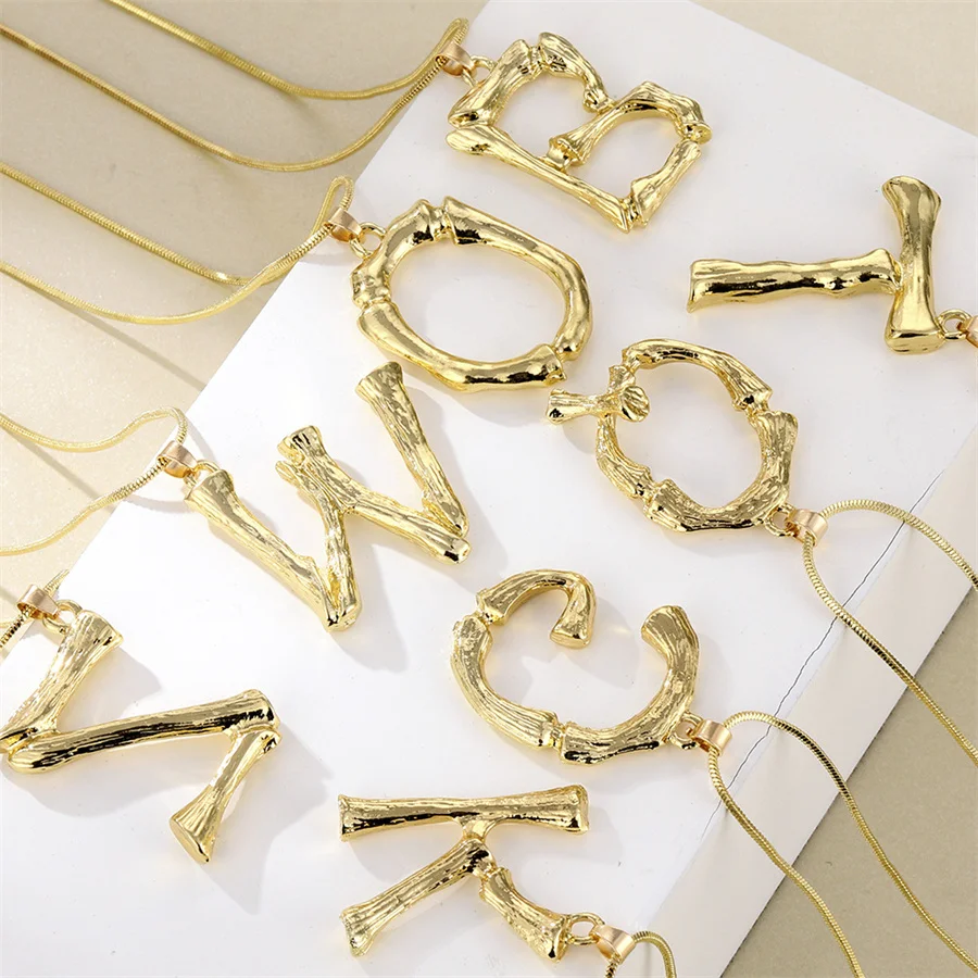 

2022 brand new design 26 English Letters Necklace Women Men Choker Gold Stainless Steel Chain High Quality couple Jewelry