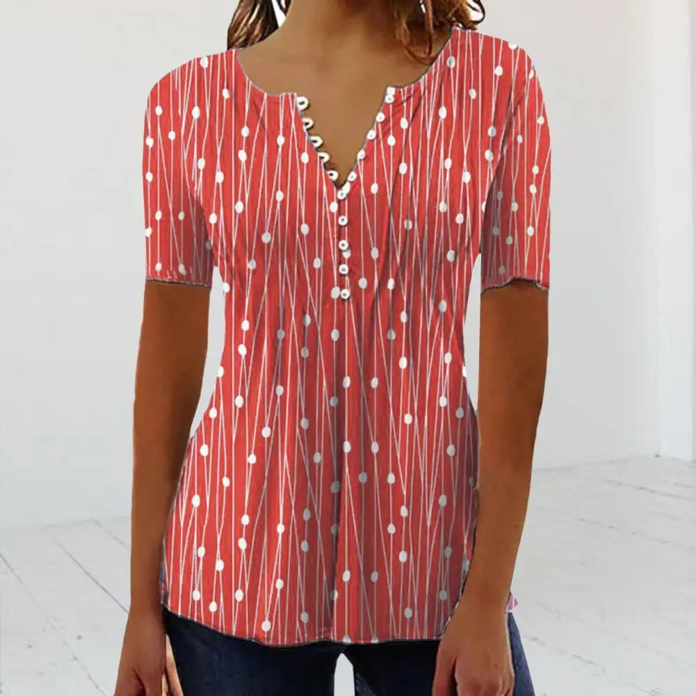 

Женская летняя футболка-пуловер с V-образным вырезом