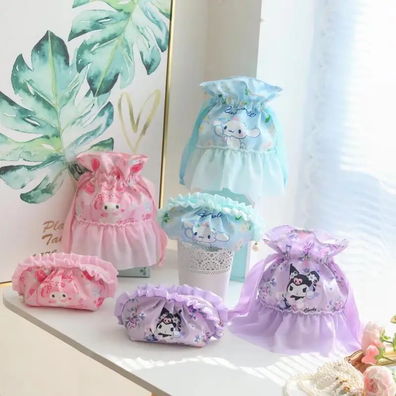 

Sanrios Kawaii Мультфильм My Melody Cinnamoroll Kuromi шнурок сумка для хранения искусственная Изысканная оригинальность подарок на день рождения