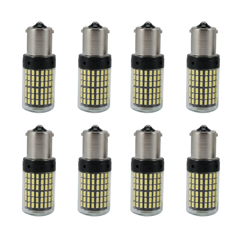 

1156 светодиодная лампа Canbus, белая, супер яркая автомобильная лампа RV 3014 144 SMD 7506 1003, стоп-сигнал поворота (8 шт.)
