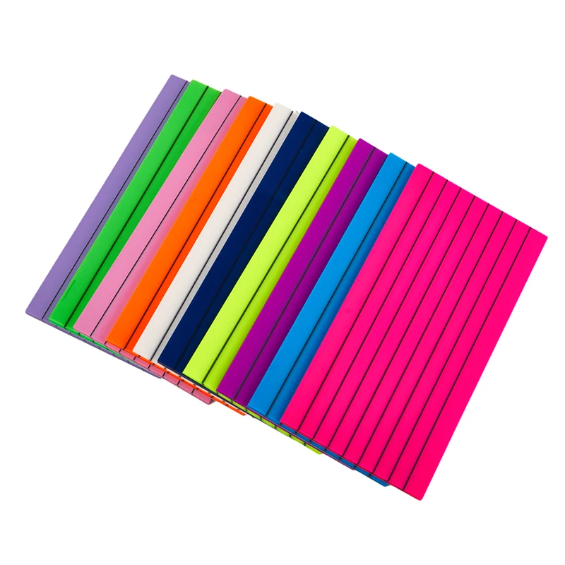 

50sheets Transparent Sticky Note Pads Notepads Line Shape Waterproof PET Color Sticker School Student Stationery Office Supplies