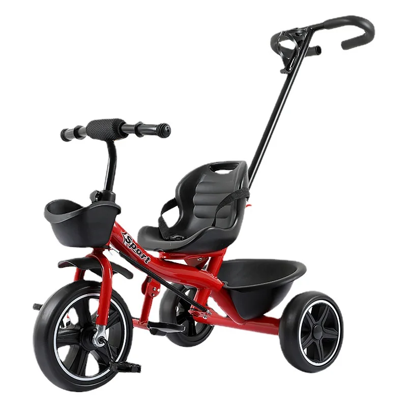 

Red Tricycle for Children Without Pedals 1 To 4 Years Old Hand Walker Baby Stroller Baby Bicycle Slide Bicycle