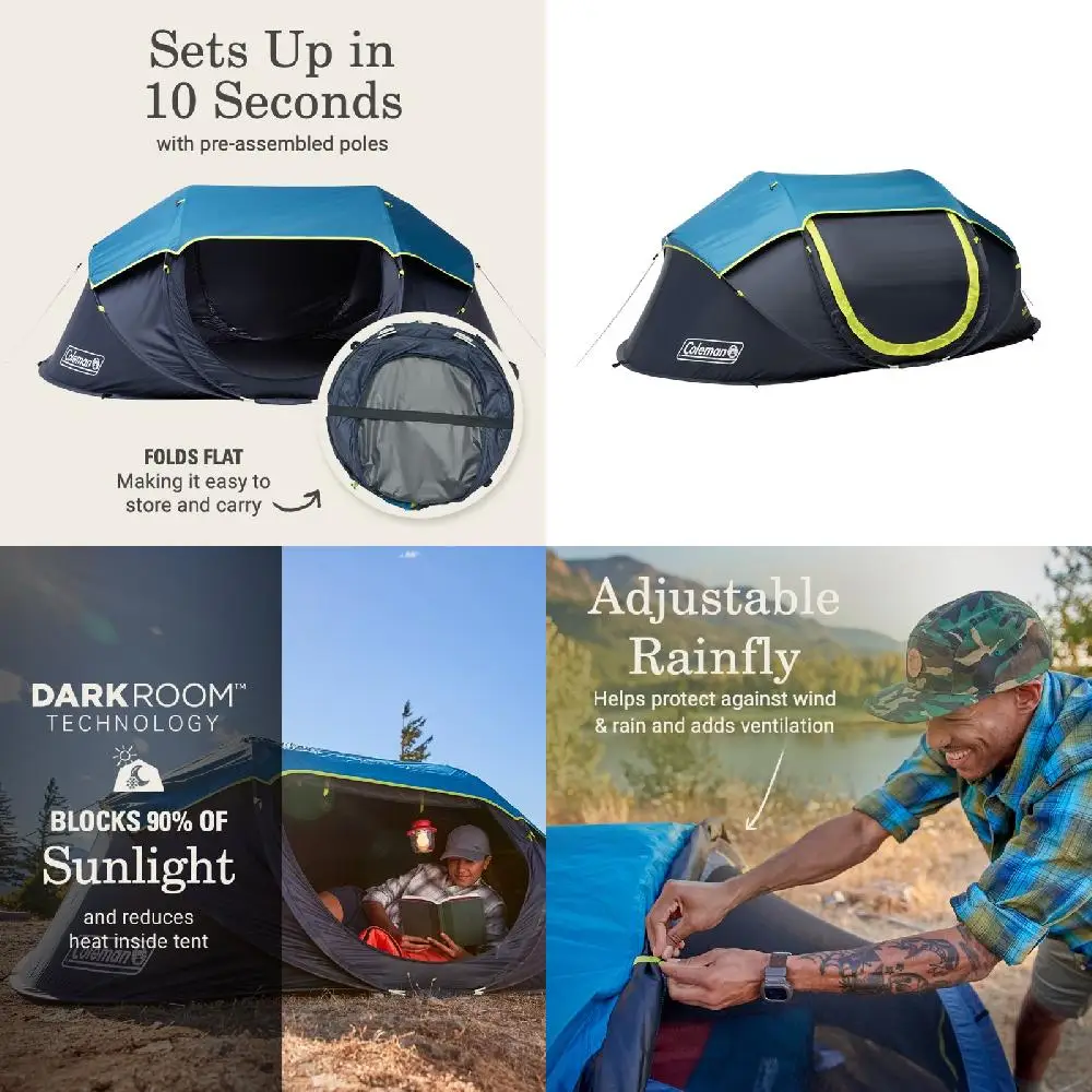 

Adventures Lovely Dark Room 2-Person Camp Tent with Waterproof & Windproof Technology - Perfect for Great Outdoor Adventures!