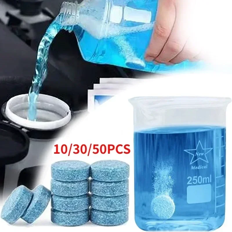 

50PCS Solid Cleaner Car Windshield Cleaner Effervescent Tablets Car Wiper Glass Solid Cleaning Concentrated Tablets Detergent