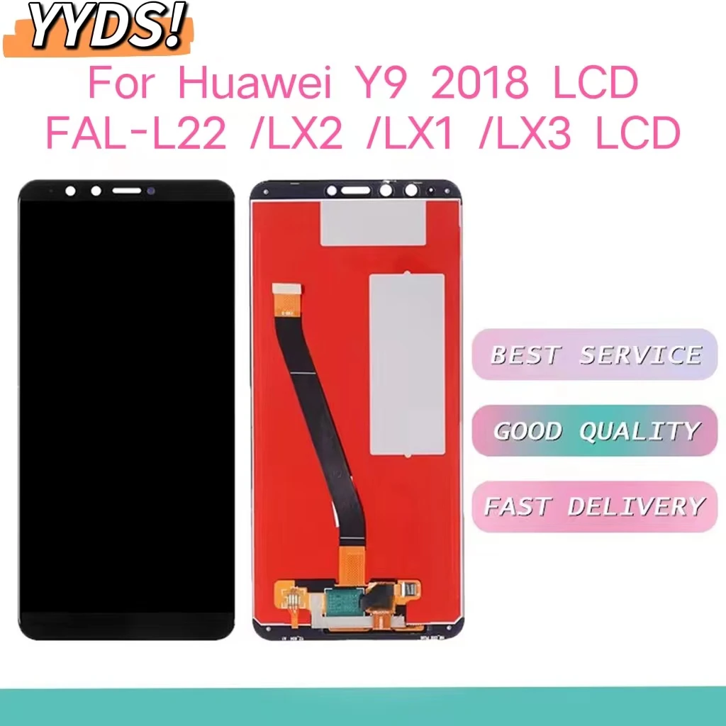 

5.93" Original LCD For Huawei Y9 2018 LCD Display Touch Screen Digitizer For Huawei Y9 2018 LCD FLA-L22 LX2 LX3 \LX1 With Frame