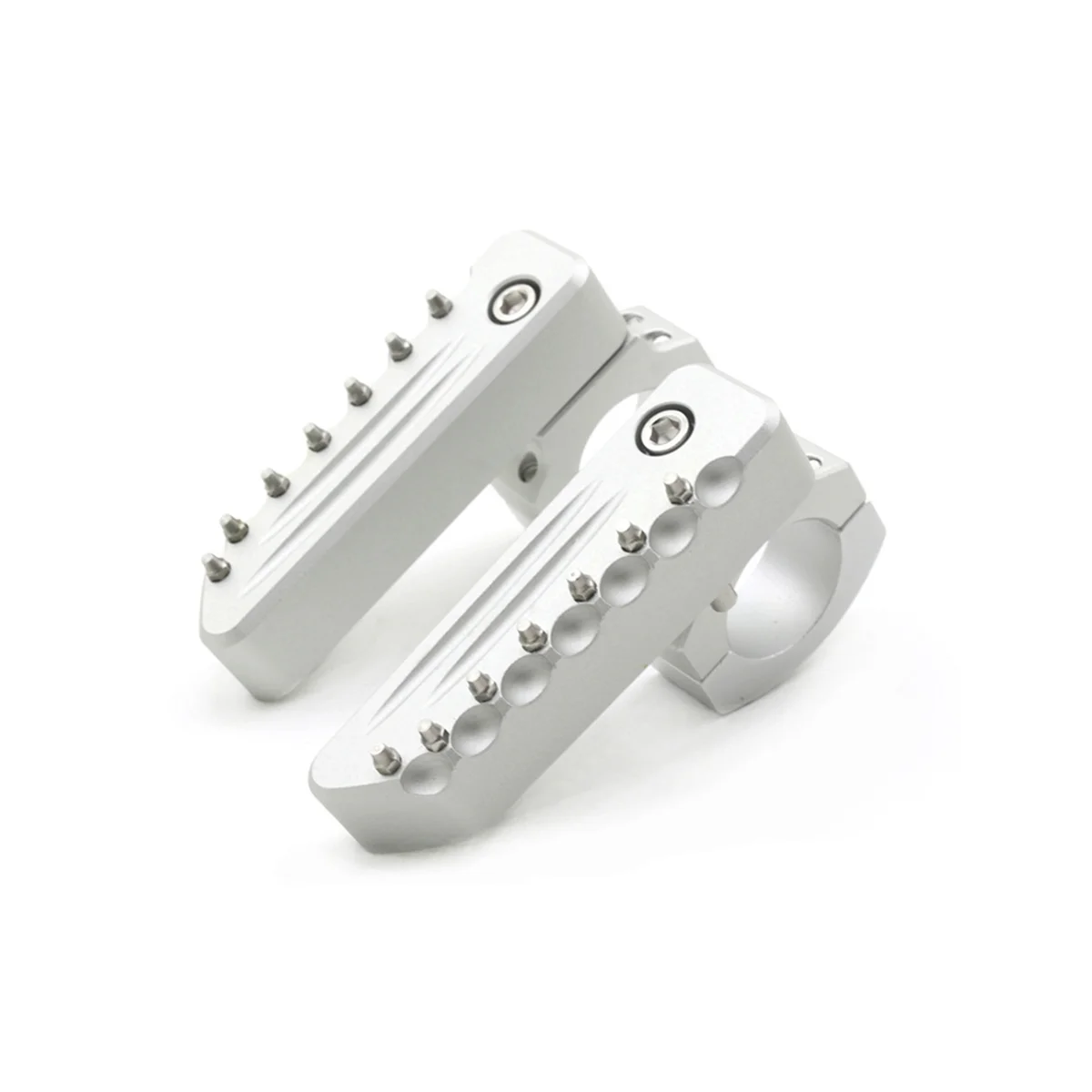 

Motorcycle Front Foot Pegs Folding Footrests for Tiger660 800 900 GT PRO Rally Explorer 1200(Silver)