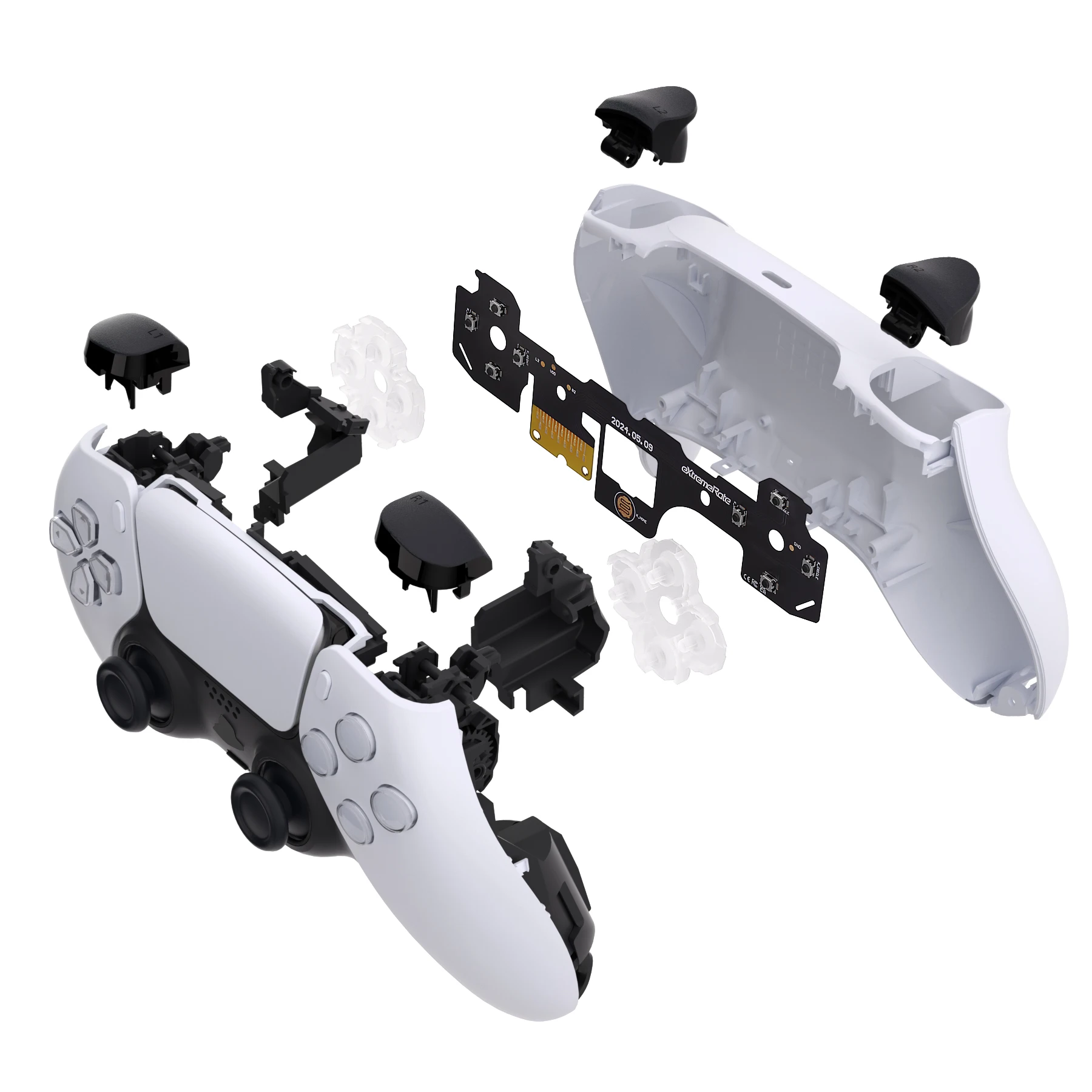 Фото Комплект eXtremeRate Face Clicky для контроллера PS5 BDM-030 BDM-040, жесткий силиконовый тактильный переключатель Dpad, кнопки действия, комплект щелчков мыши №2