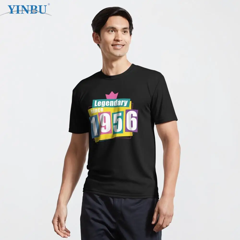 

Retro Vintage 67th Birthday Legendary Since 1956 print t shirts High quality Graphic Tee