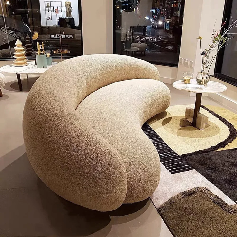 

Бархатный изогнутый диван из ягненка, творческий дизайн, итальянский диван, мебель для гостиной и квартиры