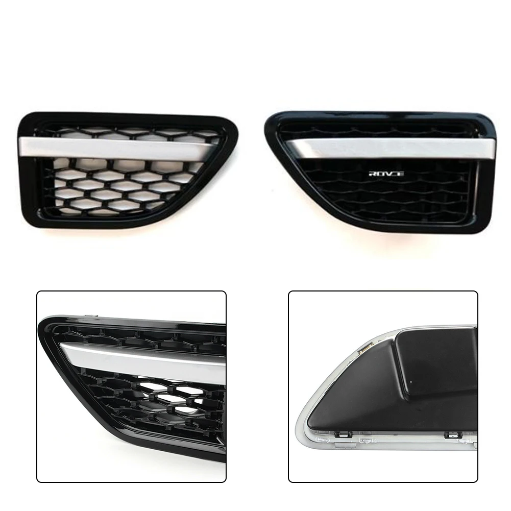 

Side Vent Grille Air Vent Black & Sliver Car Gloss Black Grille Brand New