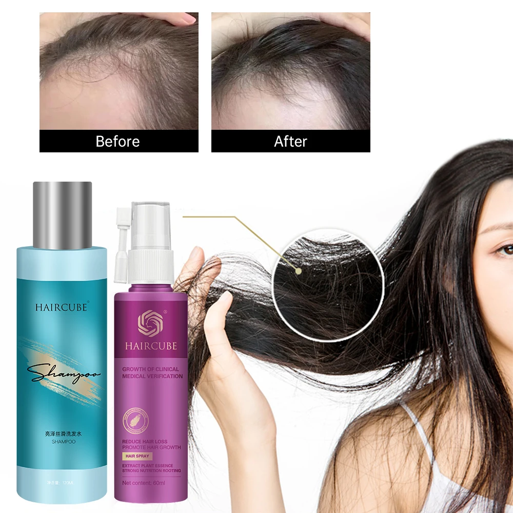 

Haircube Hair Growth Spray Hair Growth Shampoo Prevent Hair Loss Scalp Treatments Repair Regrowth Thicken Set Hair Care Products