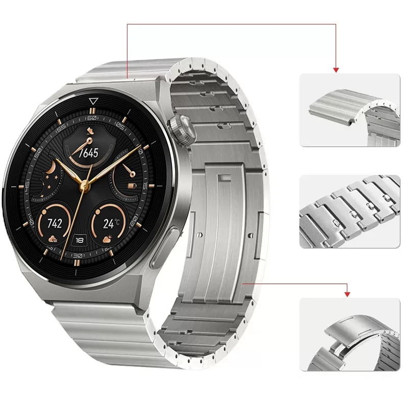 Titanium Strap for Huawei Watch GT3 /3 Pro 46mm Gt2 /2Pro Band Titanium Watchband for Huawei Wath 3 Pro New,22mm Fine Bracelet