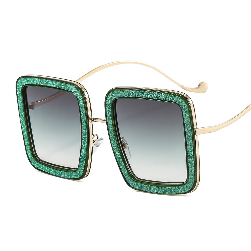 

New Square Crystal Personality Glitter Sunglasses Women Designer Flashing Diamond Funny Eyewear Exquisite Gorgeous Shades