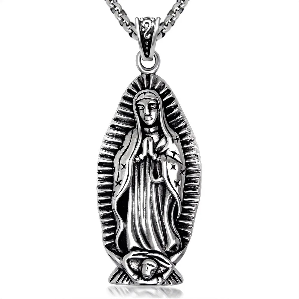 

DARHSEN the Virgin Mary Men Pendant Christian Necklace Big Size Stainless Steel Chain Fashion Men's Jewelry