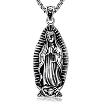darhsen the virgin mary men pendant christian necklace big size stainless steel chain fashion mens jewelry