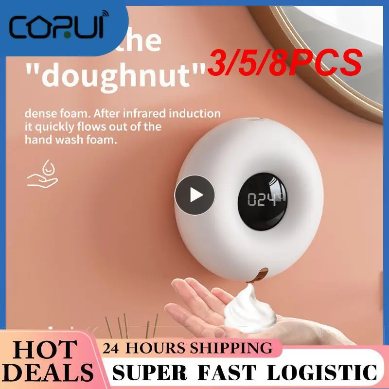 

3/5/8PCS Energy-saving Hand Washing Soap 1200mah Soap Dispenser Foam Wall-mounted Infrared Hand Washer Rechargable