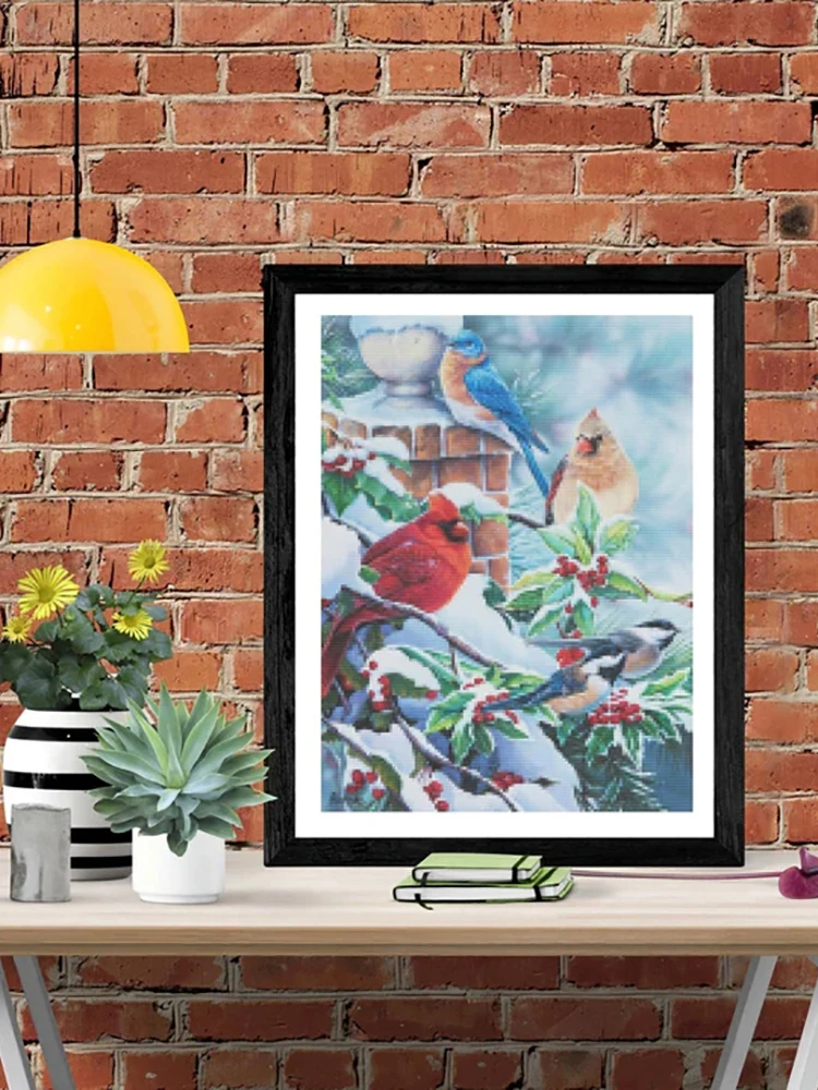 

Crabapple birds 5D DIY Diamond Painting Landscape Cross Diamond Embroidery Painting Full Round Diamond Mosaic Home Decor Gift