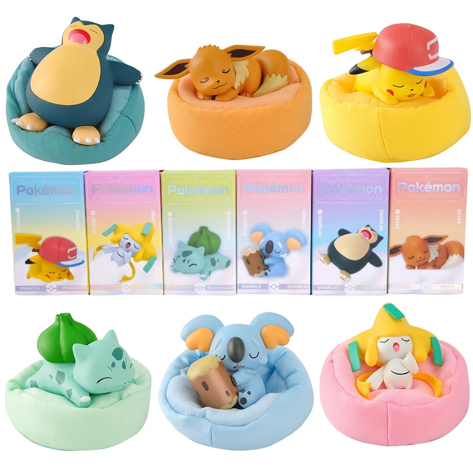 

7cm Pokemon Figures Pikachu Bulbasaur Snorlax Kiraqi Kawaii Toys Pvc Model Doll Desktop Ornament Children Birthday Gift