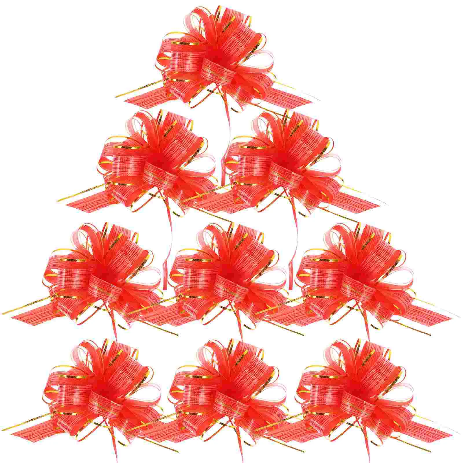 

20 Pcs Plastic Pull Bow Christmas Decor Decorations Gifts Present Wrap Packaging Twine Bows
