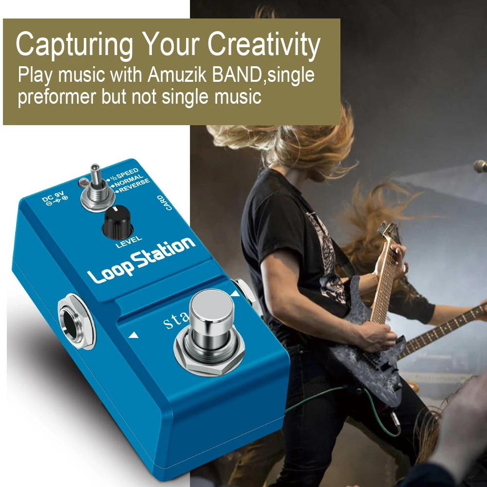 Stax LN-332AS Guitar Mini Loop Station SD Card Pedal Looper Effect Pedals With 10 Min Recording Unlimited 3 Modes True Bypass