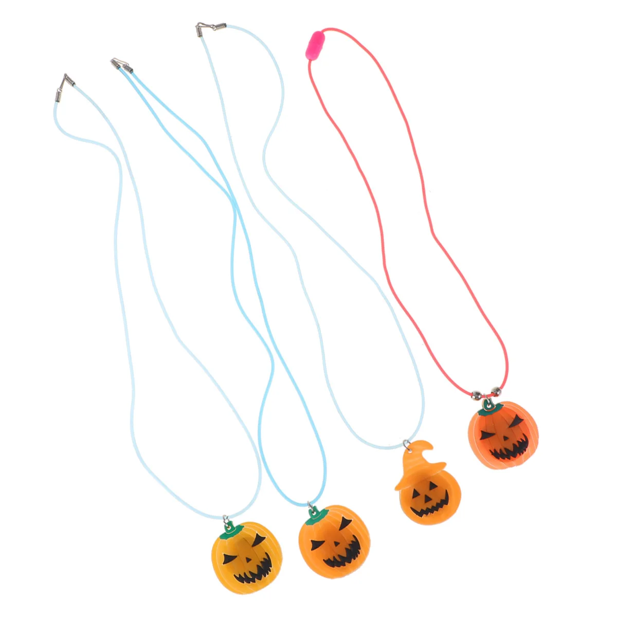 

4 Pendant Necklace Glowing Pumpkin Luminous Kids Costume Props Birthday Party Favors Bag Fillers Random