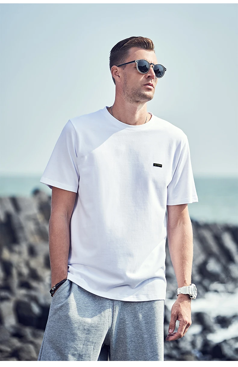 

0501 2023 men new heavy cotton summer new men's short-sleeved T-shirt