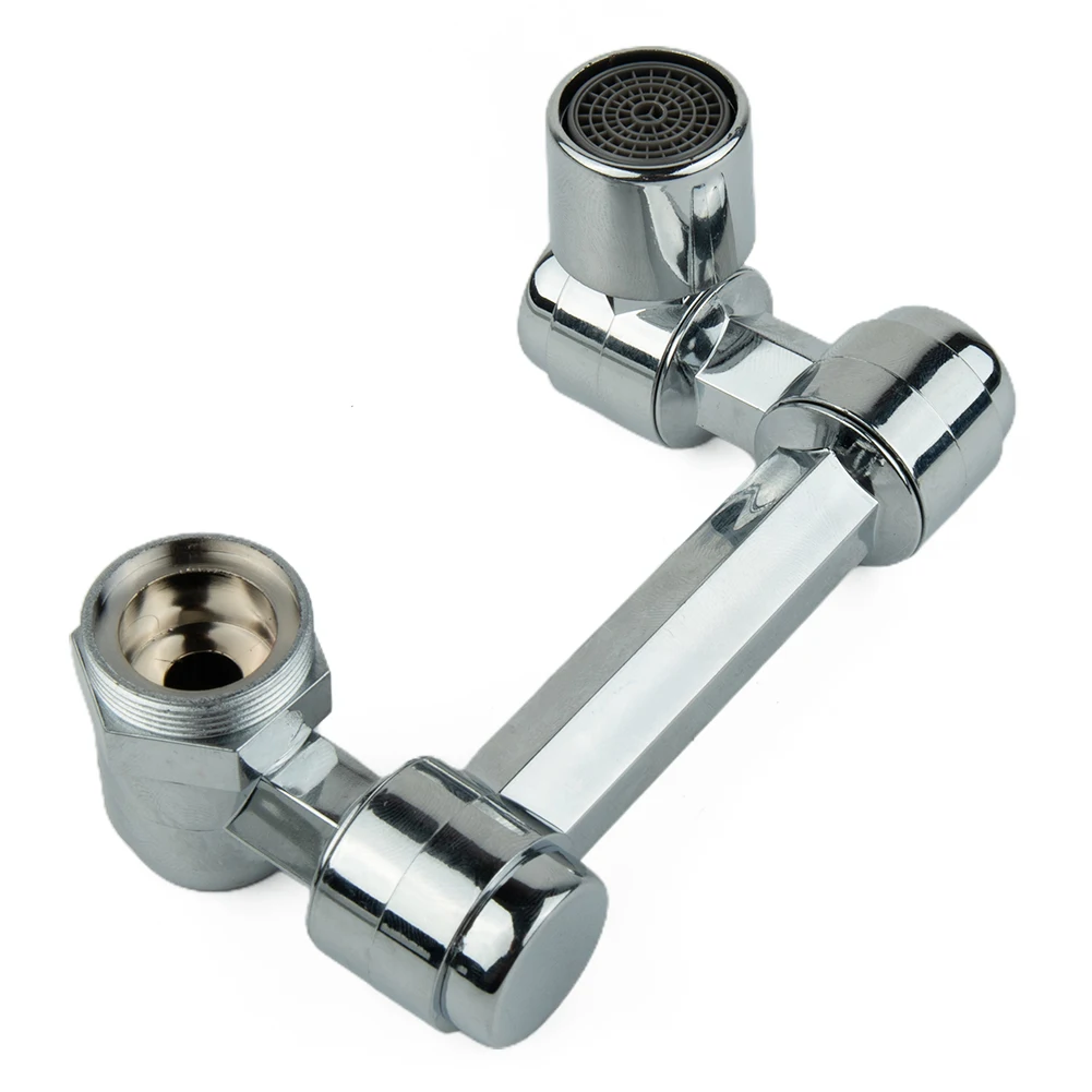 

Spray Extension Faucet Extender 1080° Rotating Bathroom Foldable Kitchen Removable Silver Two Water Outlet Modes