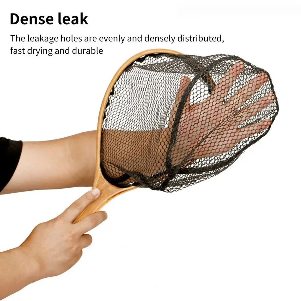 

Wood Handle Practical Elastic Rope Fish Landing Net Metal Swivel Fishing Dip Net Smooth for Outdoor