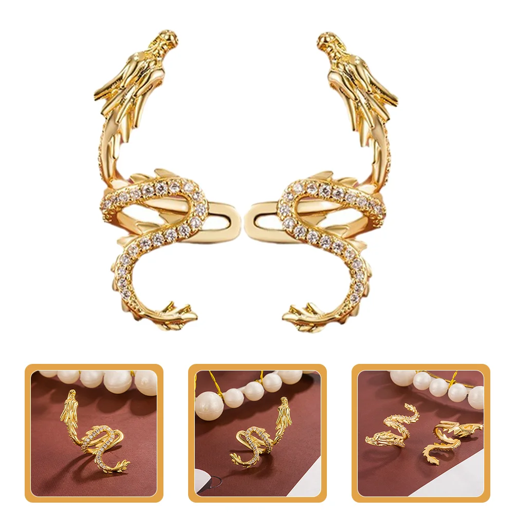 1 пара декоративных клипс на серьги в стиле панк зажимы для ушей манжеты дракона