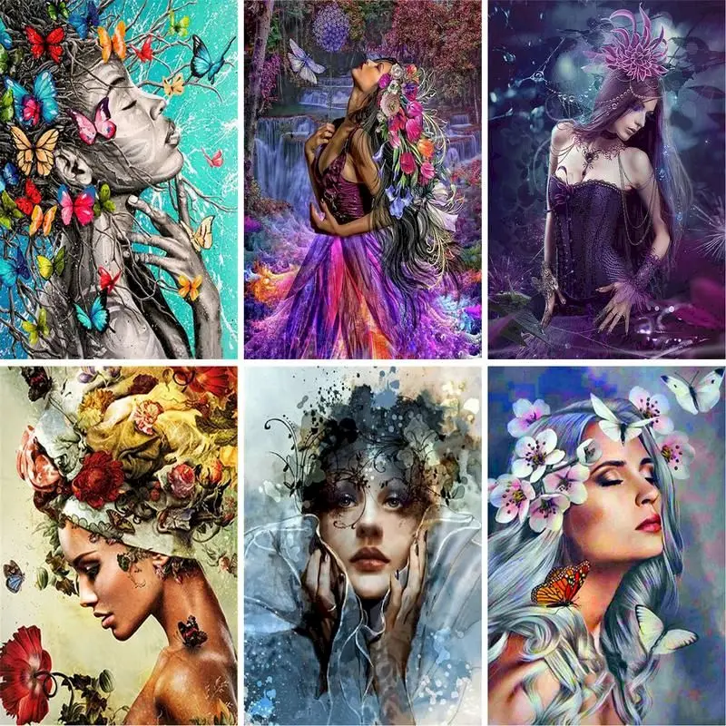 

Olieverfschilderij Van Nummers Kits Voor Kids Handgeschilderd Unieke Gift Ingelijst Op Canvas Vrouw Figuur Acryl art Pictures