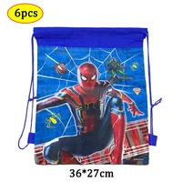 wholesale superhero spiderman theme birthday party non woven fabric drawstring bags high quality spider man storage bag for boys