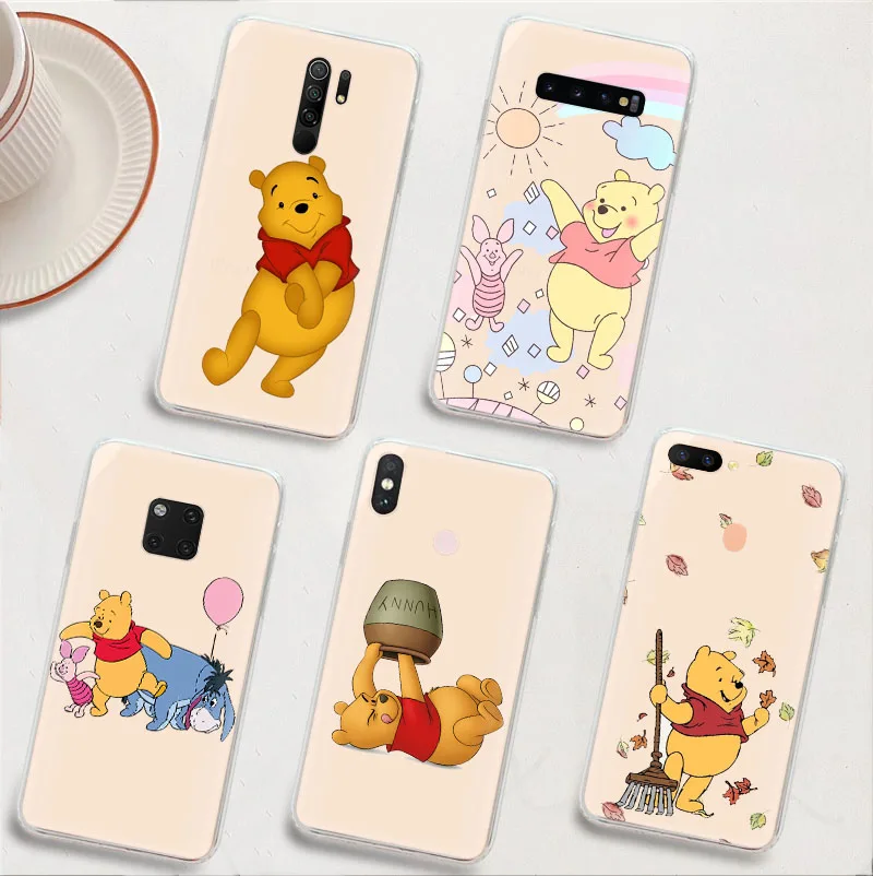 

LK21 Winnie the Pooh Transparent Hollowed-Out Case for Xiaomi Redmi Note 6 7 8 9 9S 10 10S 10T Pro Max