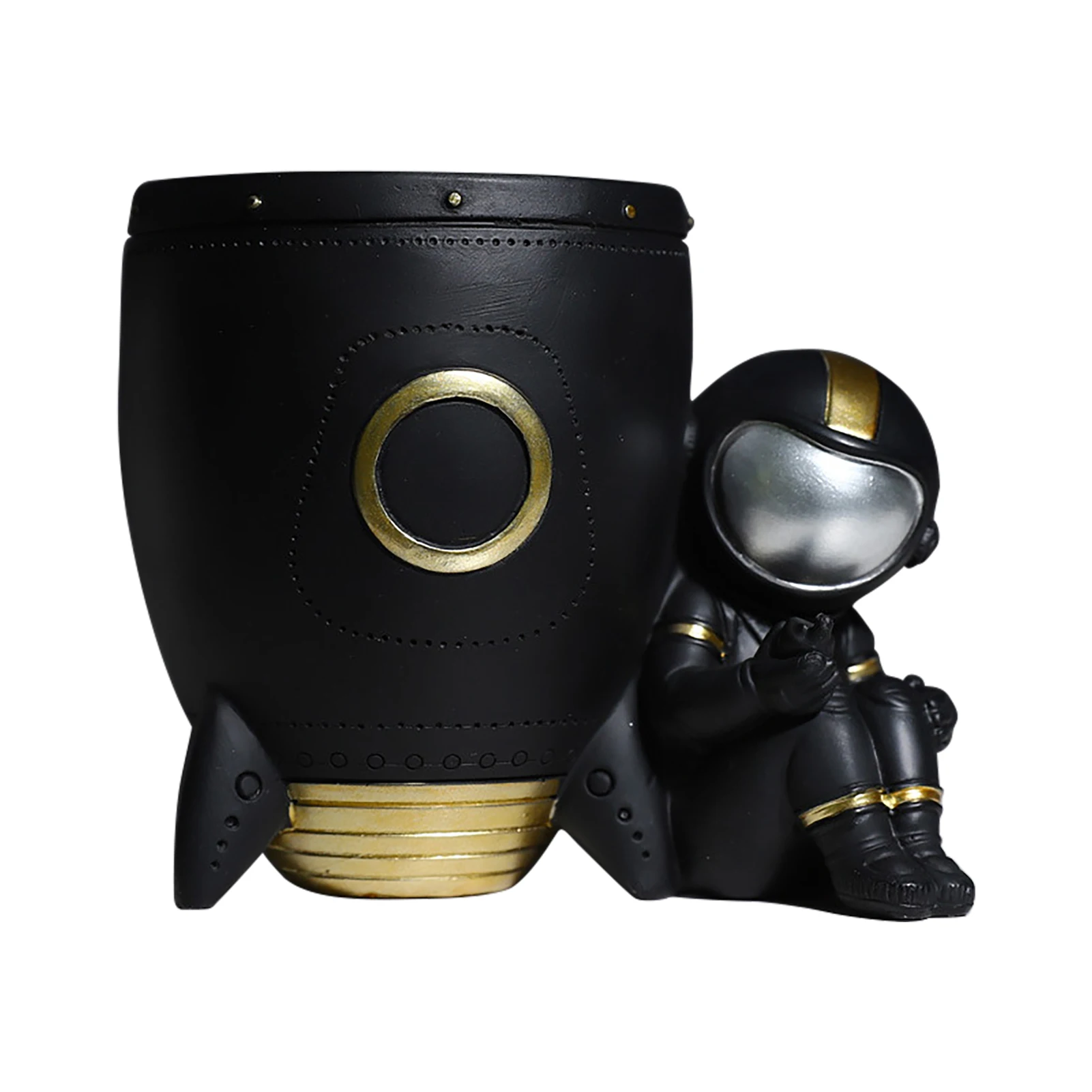 

Craft Gift Astronaut Design Universal Art Supply Pencil Holder Desk Organizer Storage Box Home Office Modern Cute Resin Bedroom