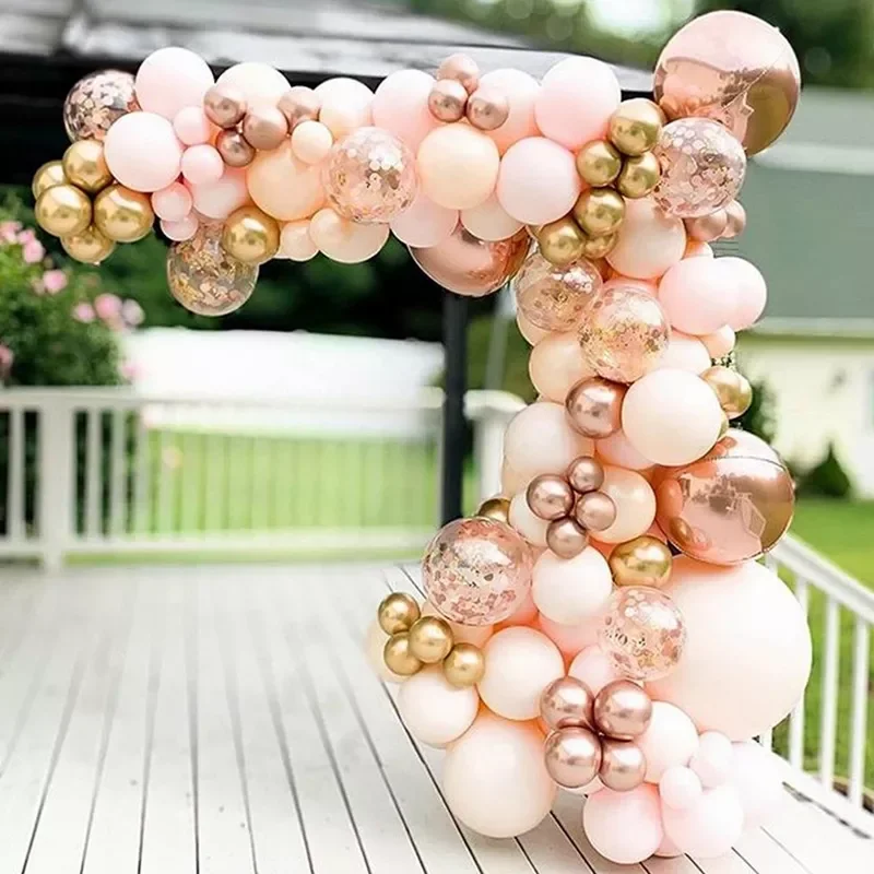 

Macaron Pink Balloon Garland Arch Kit Wedding Birthday Party Decoration Kids Globos Rose Gold Confetti Latex Ballon Baby Shower