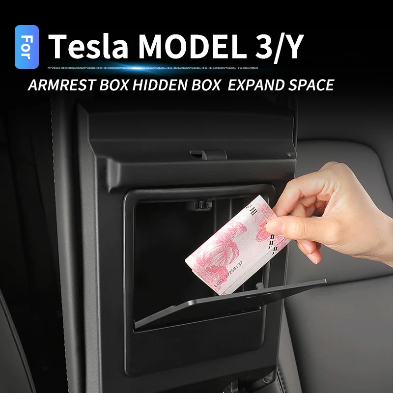 

Car armrest box hidden box Central control storage box For TESLA Model Y Model 3 Auto Armrest Holder Box inter accessories
