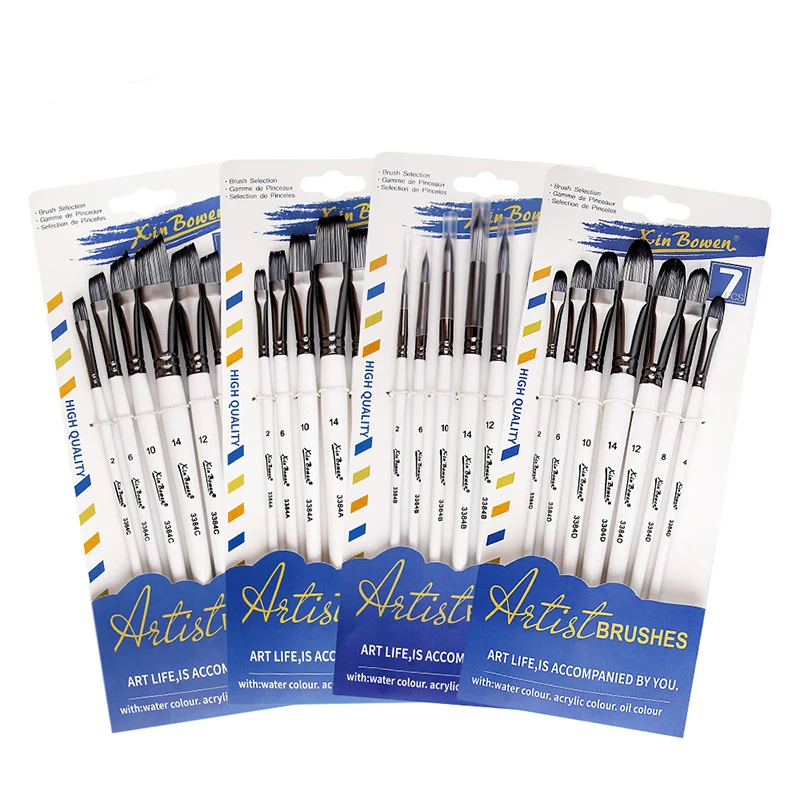 

7PCS/Set Of Brushes Nylon Paint Brush Artist Acrylic Paint Brush For Oil Acrylic Watercolor And Gouache Color Paintin