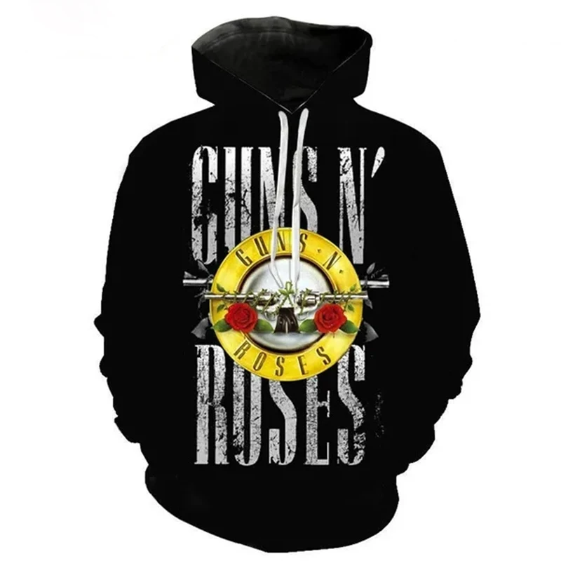 

New Fashion Guns N Roses Hoodies Men Long Sleeve Fashion 3D Printed Men Sweatshirt Streetwear Clothes Harajuku Hoodie Skeleton