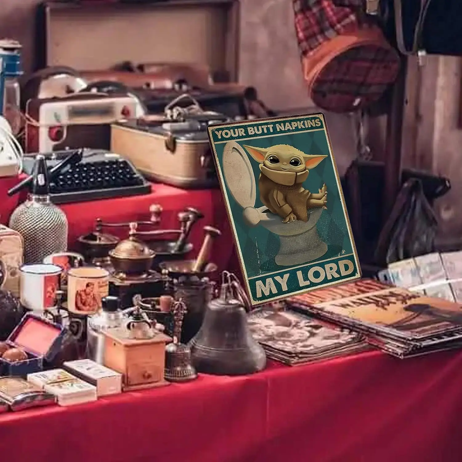 Плакат Metl Comptble для Bby Yod Bhtroom Sgns Decor Funny Mrvel Broom Vntge Tn Sgn Wll rt Tolet Pper House To