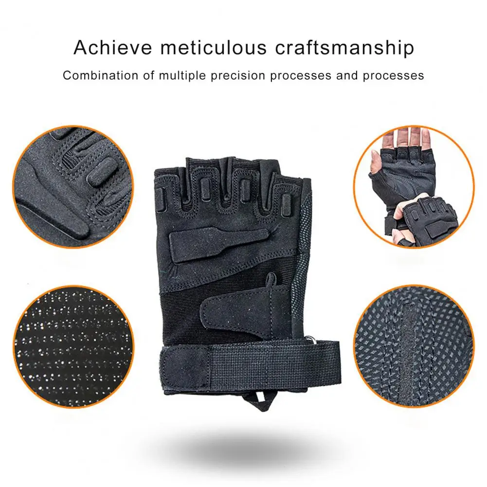 

Reduces Hand Discomfort Adjustable Military Army Protective Fingerless Gloves for Riding