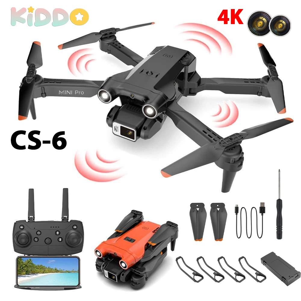 

CS6 RC Drone 4K HD Professional Dual Camera Aerial Stabilization WIFI Foldable Quadcopter Remote Control Helicopter with LED