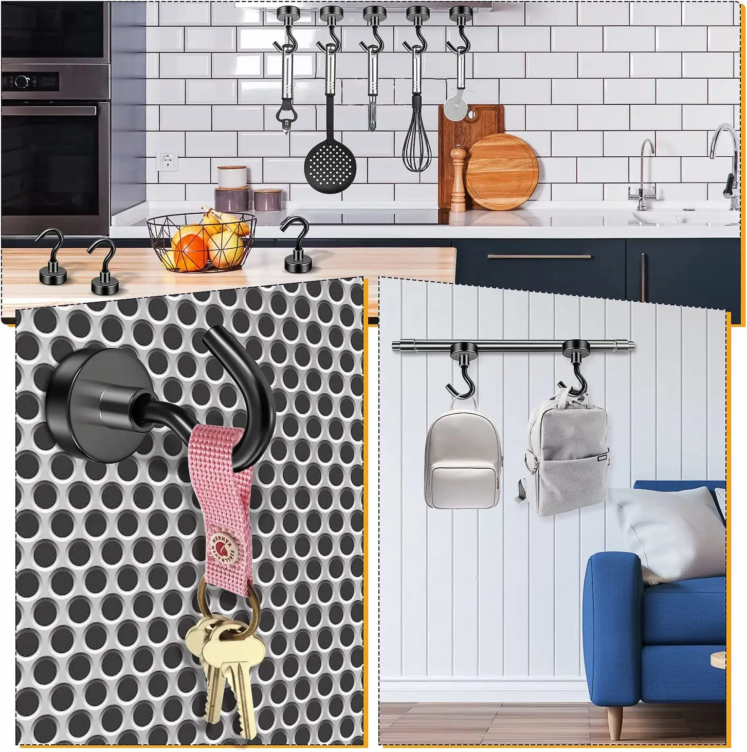 SanMao сильные магнитные крючки без перфорации настенный магнитный крючок для