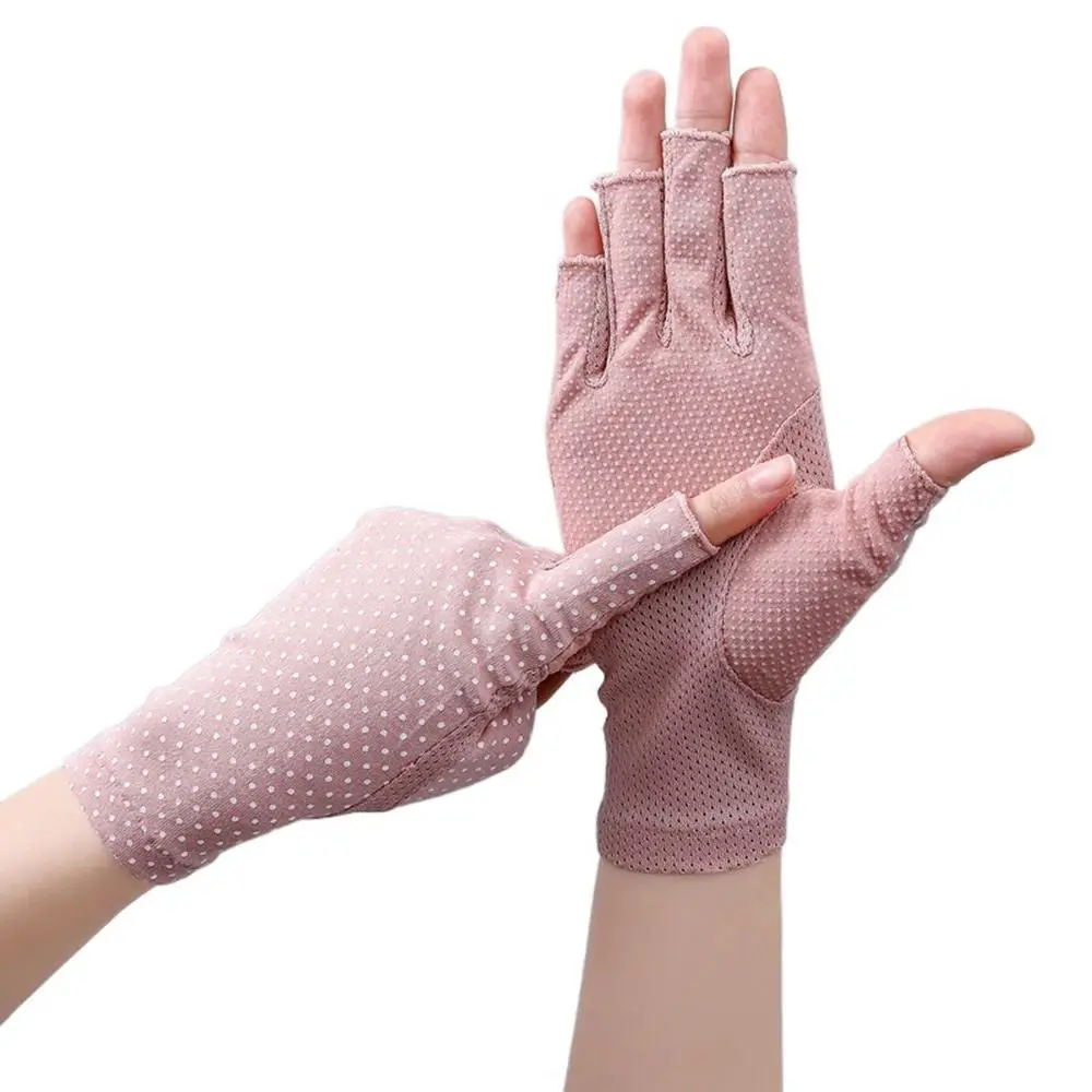 

Дышащие велосипедные перчатки с волнистыми краями для женщин, перчатки с открытыми пальцами для вождения, женские рукавицы, солнцезащитные перчатки, перчатки для сенсорного экрана