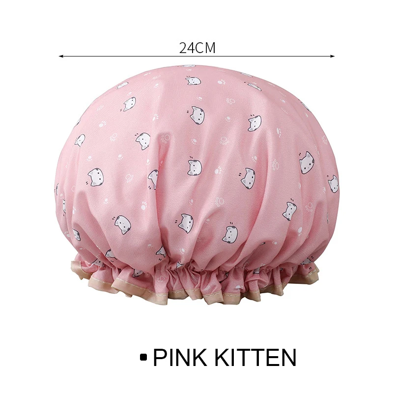 1 шт. двухслойная водонепроницаемая шапочка для ванны и душа женская детская