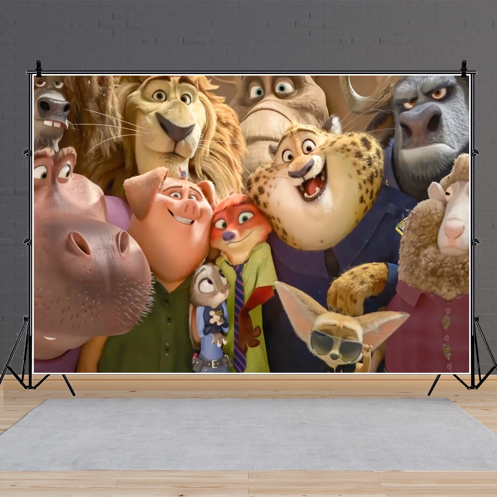 

Crazy Zoo City Photography Background Backdrop Decor Photo Shoot Rabbit Fox Birthday Party Live Decoration Photographic Studio