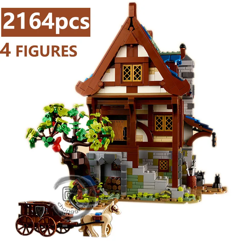 

NEW IN STOCK 21325 2164pcs The Medieval Smithy HorseModel Kids diy Toys Building Blocks Bricks Assembly Kits Model Gifts