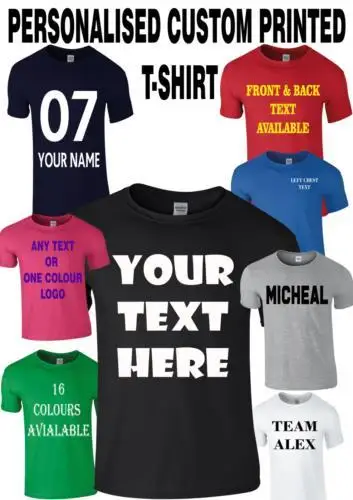 

Personalised Custom Printed T-Shirt Your Text Logo Stag Do Hen Party Nnisex Top Cotton Custom T-Shirt Any graffiti T-shirt